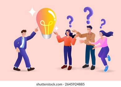 men and women ask questions. Online Support center. Frequently Asked Questions Concept. communication of people in search of solutions to problems, use in web-projects and applications. Vector