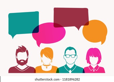 Men and women avatar profile picture set. Businessman, coworkers, team, think, Question. Idea, Brainstorm Business concept vector illustration