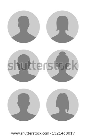 Men and women avatars set. Male and female silhouettes. Profiles abstract people. Unknown or anonymous persons. Vector illustration