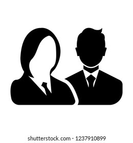 Men and women with the business avatar profile picture - Black