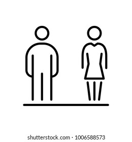 Men women business people icon simple line flat illustration.