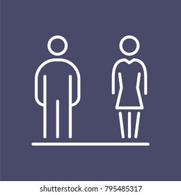 Men women business people icon simple line flat illustration.