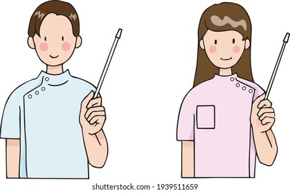 Men and women in casey with pointers