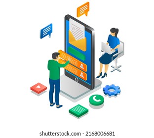 Men and women chatting on the app
