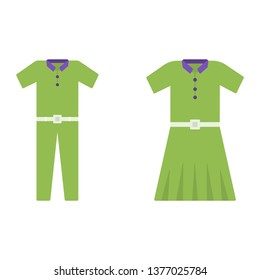 Men and women clothing vector flat icons
