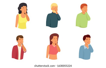 Men and women expressing grief, despair and frustration vector illustration