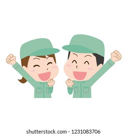 Men and women of factory workers