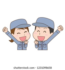 Men and women of factory workers