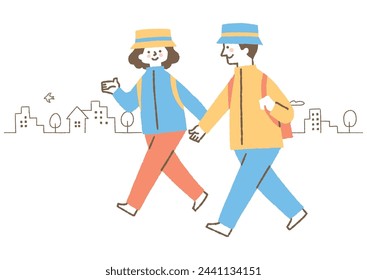 Men and women going out wearing hats_Colors