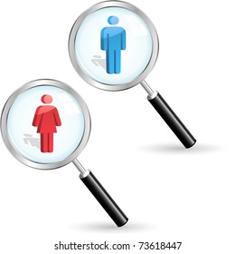 Hombres y mujeres. Conjunto de elementos gráficos.