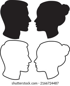 Men women heads sizeable vector