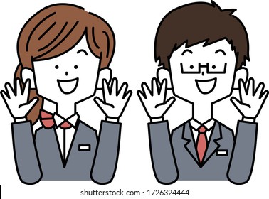 Men and women in the hospitality business who are pleased with the surprise