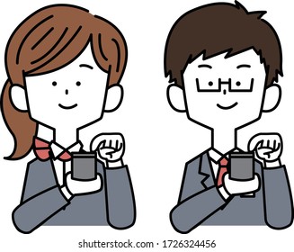 Men and women in the hospitality business who play around with smartphones