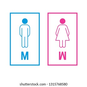 Men and Women icon flat vector stock illustration isolated sign WC.