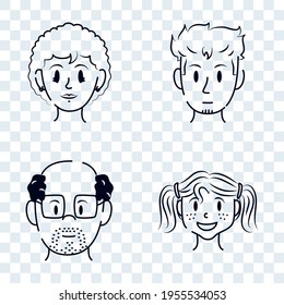 men and women icon set