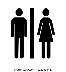 Men women icon - Toilet Restroom Sign. International sign for Restroom on white background color editable