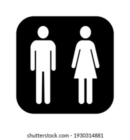 Men Women Icon - Toilet Restroom Sign. International Sign For Restroom On White Background Color Editable