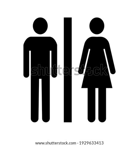 Men women icon - Toilet Restroom Sign. International sign for Restroom on white background color editable