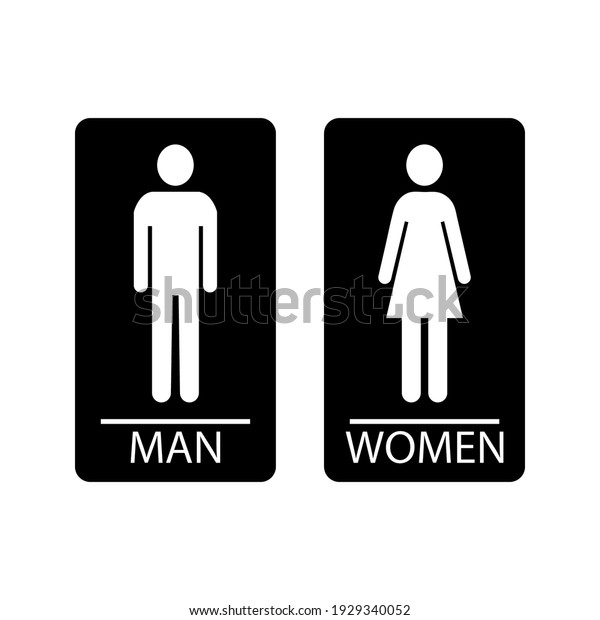 Men Women Icon Toilet Restroom Sign Stock Vector (Royalty Free ...