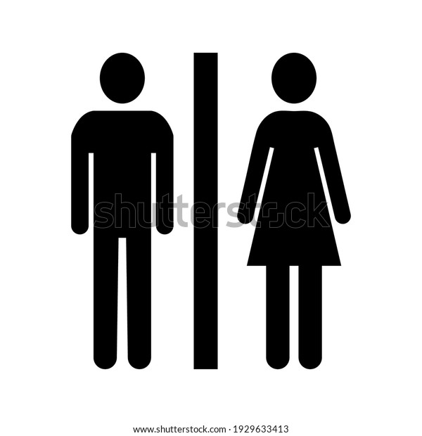 Men women icon -\
Toilet Restroom Sign. International sign for Restroom on white\
background color editable