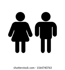 Men and women restroom icon, men and women bathroom sign. vector illustration on white background