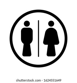 Men and women restroom icon, men and women bathroom sign. vector illustration. editable icon on white background
