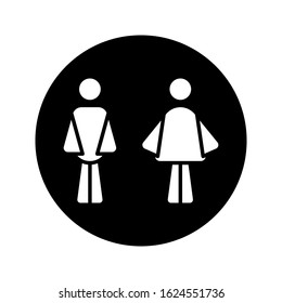 Men and women restroom icon, men and women bathroom sign. vector illustration. editable icon on white background