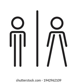 Men and women restroom icon, men and women bathroom sign.Toilet vector icon for any use. Vector illustrator.
