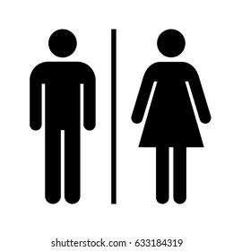 Men And Women Restroom Icon Sign. Washroom Sign.