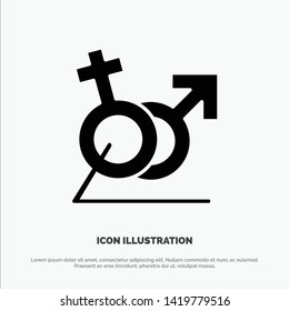 Men, Women, Sign, Gander, Identity solid Glyph Icon vector