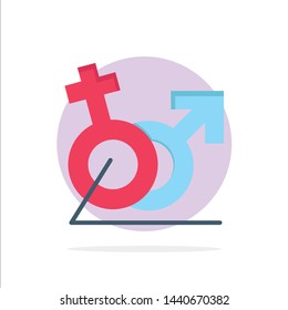Men, Women, Sign, Gander, Identity Abstract Circle Background Flat color Icon