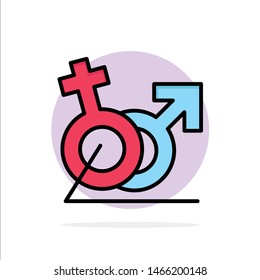 Men, Women, Sign, Gander, Identity Abstract Circle Background Flat color Icon. Vector Icon Template background