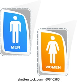 Men and women sign. Graphic elements set.