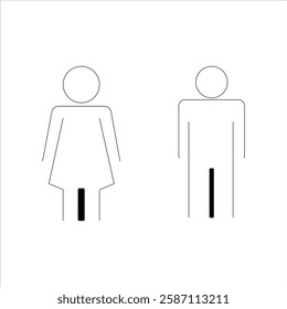 Men and women Sign for Restroom. vector illustration 