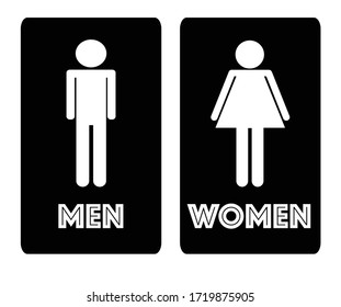 Men Women Sign_silhouetted Figures On Black Stock Vector (Royalty Free ...