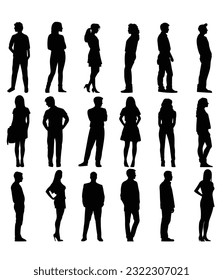 Men and Women silhouette collection, vector, symbols, black, isolated on white background