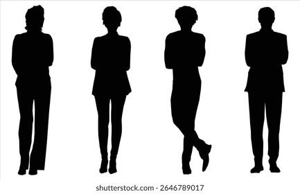 Men and women silhouettes vector set