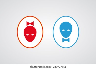 Men and women - simple design - vector