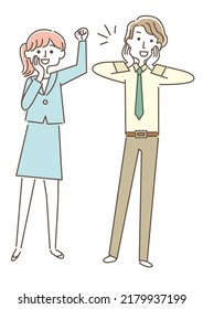 Men and women in suits to support