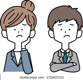 Men and women in suits who are in trouble