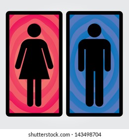 Men and Women Toilet Sign  - isolated on White Background - Vector