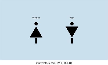 Homens Mulheres Ícones de tema triangulares