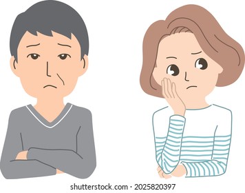 Men and women with troubled 