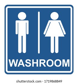 Men Women Washroom Sign Blue Background Stock Vector (Royalty Free ...