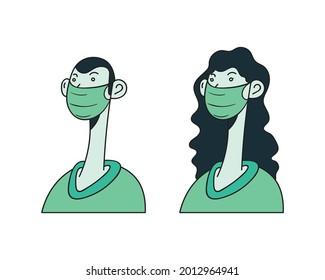 men and women wear masks to avoid the virus