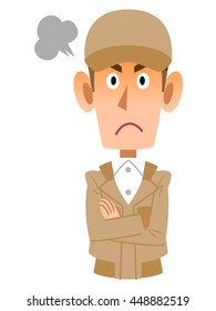 Men of work clothes to get angry