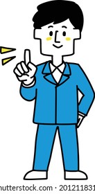Men in work clothes giving explanations