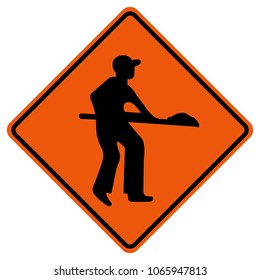 Men Work Road,Under Construction Traffic Road Sign,Vector Illustration, Isolate On White Background,Symbol, Icon. EPS10