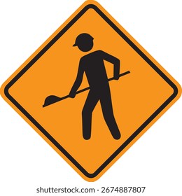 Símbolo de Homens no Trabalho, Aviso de Construção de Estrada, Sob Construção