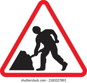 men at work sign vector icon